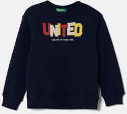 Benetton gyerek melegítőfelső pamutból sötétkék, nyomott mintás, 3J70G10HW - sötétkék 110
