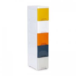Ecotoys Raft pe roti cu 5 compartimente pentru depozitarea jucariilor modernhome - multicolor (EDIPJJCBS0019-05B) - bekid