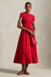Ralph Lauren pamut ruha piros, midi, harang alakú, 211966311 - piros M