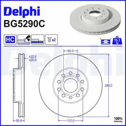 DELPHI Disc frana DELPHI BG5290C (BG5290C) - automobilus