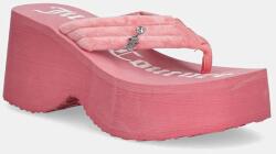 Juicy Couture flip-flop WHITNEY VELOUR Y2K WEDGE rózsaszín, női, platformos, JCFSAN225009 - rózsaszín Női 41