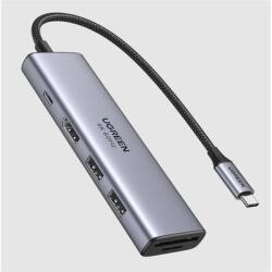 UGREEN - USB HUB 6 az 1-ben, 4K@60Hz, USB HUB, HDMI 2.0, 2x USB-A, SD/TF, 100W - Szürke - 60384 (60384)