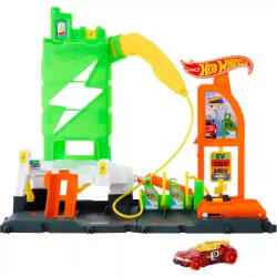 Mattel Hot Wheels Supercharge töltőállomás kisautóval (HTN79) - jatekbirodalom