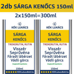 Kék-Lukács Kék Lukács Sárga Kenőcs 2db 2x150ml (visszér, seprűvéna) lábápoló csomagajánlatunk