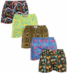 Styx 5PACK férfi bő szárú boxeralsók Styx art klasszikus gumipánt többszínű (5A1167288) L - pepita