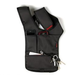  Geanta, de umar, pentru barbati, negru, Pentru pasaport, chei, telefon, stilouri si alte obiecte esentiale, Conceput pentru a fi purtat sub sacou, Compacte pentru a nu se vedea sub haine, (4388)