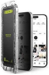 Ringke iPhone 15/ 16 Folie de protecție ecran Privacy Premium Easy Slide Sticlă Temperată 9H cu jig de instalare (2 buc), Transparent (G4as926)