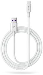 DEVIA USB - USB Type-C töltő- és adatkábel 1, 5 m-es vezetékkel - Devia Shark Supercharge USB Type-C - 5A - fehér (MEN-R1-59493)