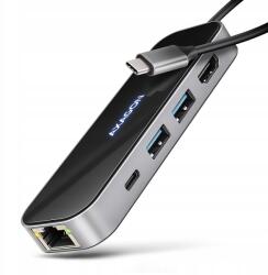 AXAGON HMC-6GLN Többportos Usb hub 6in1, 5Gbps, 2xUSB-A, 1x Usb-c, Glan, Hdmi, (HMC-6GLN)