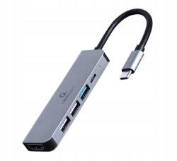 Gembird Usb-c többportos adapter 5in1, Pd, Hdmi, Usb 3.1, Usb 2.0x2 (A-CM-COMBO5-03)