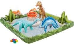 Intex Jurassic Adventure Play Center Élmény Medence 201x201x36 cm - Dino Világ, Vízi Csúszdával és Játékokkal (56132)