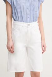 Pepe Jeans farmer rövidnadrág BERMUDA SHORT UHW WHT női, fehér, sima, magas derekú, PL801181 - fehér 30
