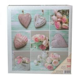 P&O Nagyméretű spirálos fényképalbum - bedugós 500 db 10x15 cm-es képhez - virágos/szíves (CHRPP46500-1SZIVES-ROZSAS)