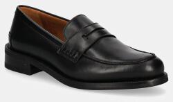 Hackett London bőr mokaszin JAME SIGN fekete, férfi, HMS21427 - fekete Férfi 41