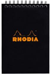  Blocnotes A6, spirală, 80 file, Rhodia Classic, black