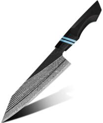  Damaskus konyhai kés Zetsurin - Kiritsuke / Fekete / Kék