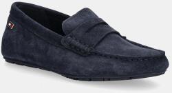 Tommy Hilfiger velúr mokaszin FLAG SOFT SUEDE DRIVER LOAFER sötétkék, női, lapos talpú, FW0FW08558 - sötétkék Női 40