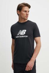 New Balance pamut póló Sport Essentials fekete, férfi, nyomott mintás, MT41502BK - fekete S