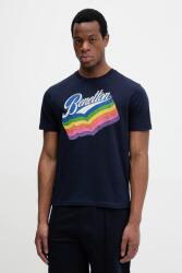 United Colors of Benetton pamut póló lila, férfi, nyomott mintás, 3I1XU1096 - sötétkék XL