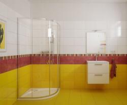 SIKO Vitra Mia fehér fürdőszobaszekrény 79cmx39, 5cm, mosdóval, tükörrel, lámpával, középen csaplyukkal (MIASET80B)