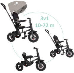 Qplay Rito Air Gel 3in1 gumikerekű tricikli, szürke