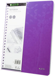 Leitz Spirálfüzet A4, 80lap, kockás Leitz Wow lila (46380062)