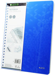 Leitz Spirálfüzet A4, 80lap kockás Leitz Wow kék (46380036)