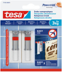 tesa Akasztócsavar öntapadó, állítható, sima felületekhez 3 kg teherbírású 2 darab/bliszter Tesa Powerstrips (777650000700) - nyomtass-olcson