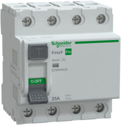 Schneider Electric Schneider EZ9R49425 EASY9 PRO Áram-védőkapcsoló (FI-relé) 4P/25A 30mA A (EZ9R49425)