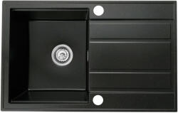 Gamma Modern 6040, 1 tálos gránit mosogató 580x420x185 mm rövid lefolyóval, fekete arany pöttyökkel, GMA-ZM-6040-GD (GMA-ZM-6040-GD)