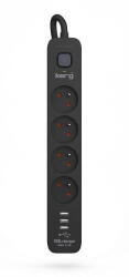 Kerg 4 Plug + 3 USB 3 m Switch (M02591)