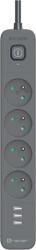 Tracer Power Line+ 4 Plug + 3 USB 1,5 m Switch (TRALIS47027)