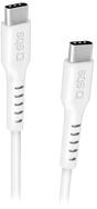 SBS USB-C - USB-C Kábel, 25W, 2m, fehér (TECABLETCC2MW) (TECABLETCC2MW)
