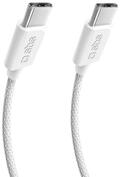 SBS USB-C - USB-C 4.0 Kábel, fehér (TECABLETISSUETCC40GB) (TECABLETISSUETCC40GB)