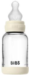 Bibs Стъклена бебешка бутилка Bibs - Със силиконов биберон, 120 ml, Ivory (50191216) - ozone