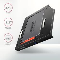 AXAGON RSS-CD12 ODD - 2, 5" SATA SSD/HDD Caddy 12, 7mm Black (RSS-CD12) - primatinta