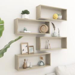  4 db sonoma-tölgyszínű forgácslap fali kockapolc 60x15x23cm (39945)