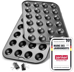 Zenker Cake-Pops Maker Set 38, 5 x 26, 5 cm SPECIAL CREATIVE, tava de copt pentru prajituri pe bat, incl. accesorii (tulpini, pungi si suporturi) (culoare: negru), cantitate: 1 bucata (7424)