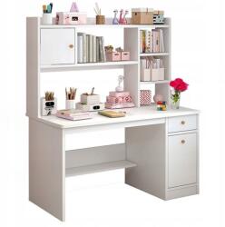 Fodym számítógépasztal, íróasztal, fehér 7 polccal (1015330)