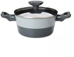 Tasty Oala cu capac de sticla Tasty 678536, 20 cm, 2.5 l, Manere moi, Aluminiu, Acoperire antiaderenta, Gri (678536)
