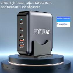 BlackBird Töltő 1xUSB-C PD100W, 2xUSB-C PD20W, 2xUSB GAN200W, Ezüst BH1638 (BH1638)