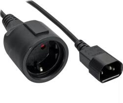 PremiumCord Tápkábel, SCHUKO CEE 7/3 - IEC C14, 240V, 10A, F/F, 1m, fekete PPU1-03 (PPU1-03)
