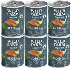  Wild Farm Wild Farm Superfood Lazac 6x400g gabonamentes kutyaeledel