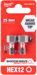 Milwaukee Shockwave bit Hex12 25mm-2db (4932430900)
