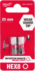 Milwaukee Shockwave bit Hex8 25mm-2db (4932430898)