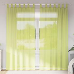 vidaXL 2 db almazöld fátyolfüggönyök fülecske tetejével 140x260 cm (4102253)