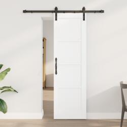 vidaXL Csúszó Ajtó Hardver Beállítással Fehér 61x198.5 cm Tömör Fa Fenyő (3333269)