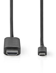 Nedis USB-C - HDMI kábel - USB 3.2 Gen 1 - 4K@60Hz - 1m (CCGL64655BK10)