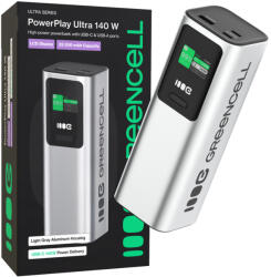 Green Cell powerbank 25200mAh 140W PD USB-C gyors töltés laptophoz, MacBookhoz, iPhone 16/15/14 Pro Max, Samsung Galaxy S25 PBGC25UD (PBGC25UD)