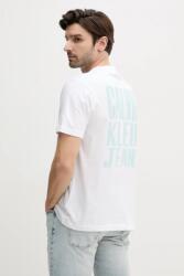 Calvin Klein Jeans pamut póló fehér, férfi, nyomott mintás, J30J327523 - fehér XL